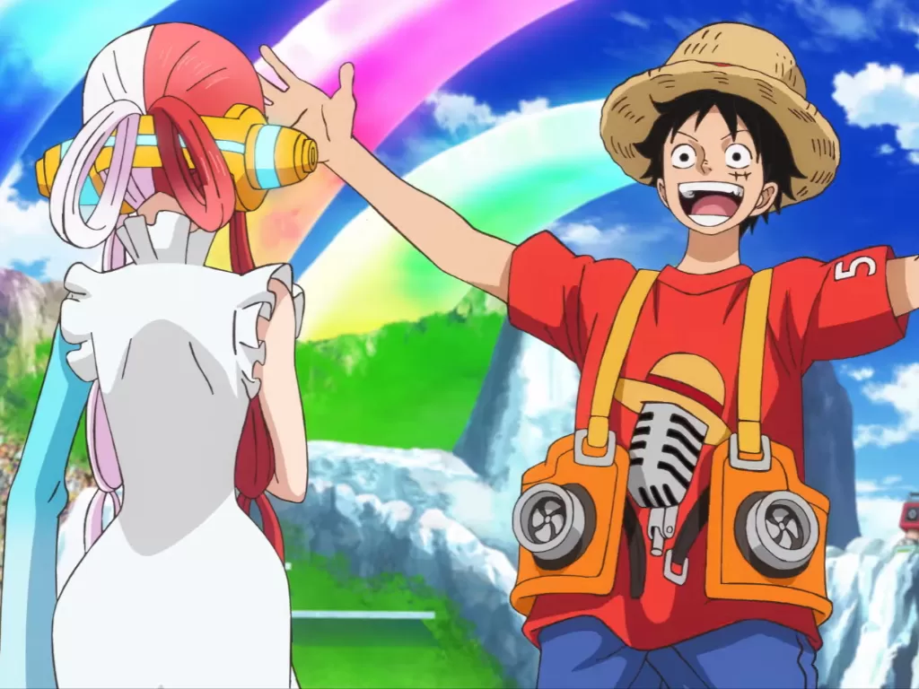 Luffy dan Uta di film One Piece Film: Red. (Youtube/Toei Animation)
