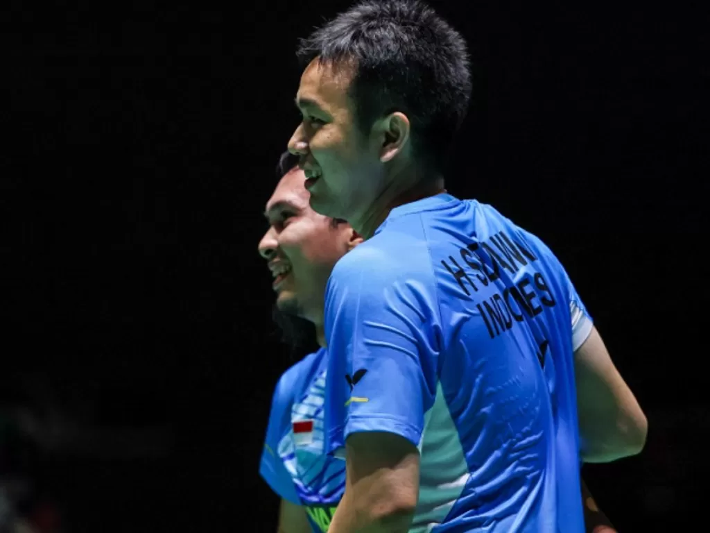 Ganda Putra Indonesia Hendra Setiawan/Mohammad Ahsan lolos ke semifinal Kejuaraan Dunia Bulu Tangkis 2022. (Dok. BWF)