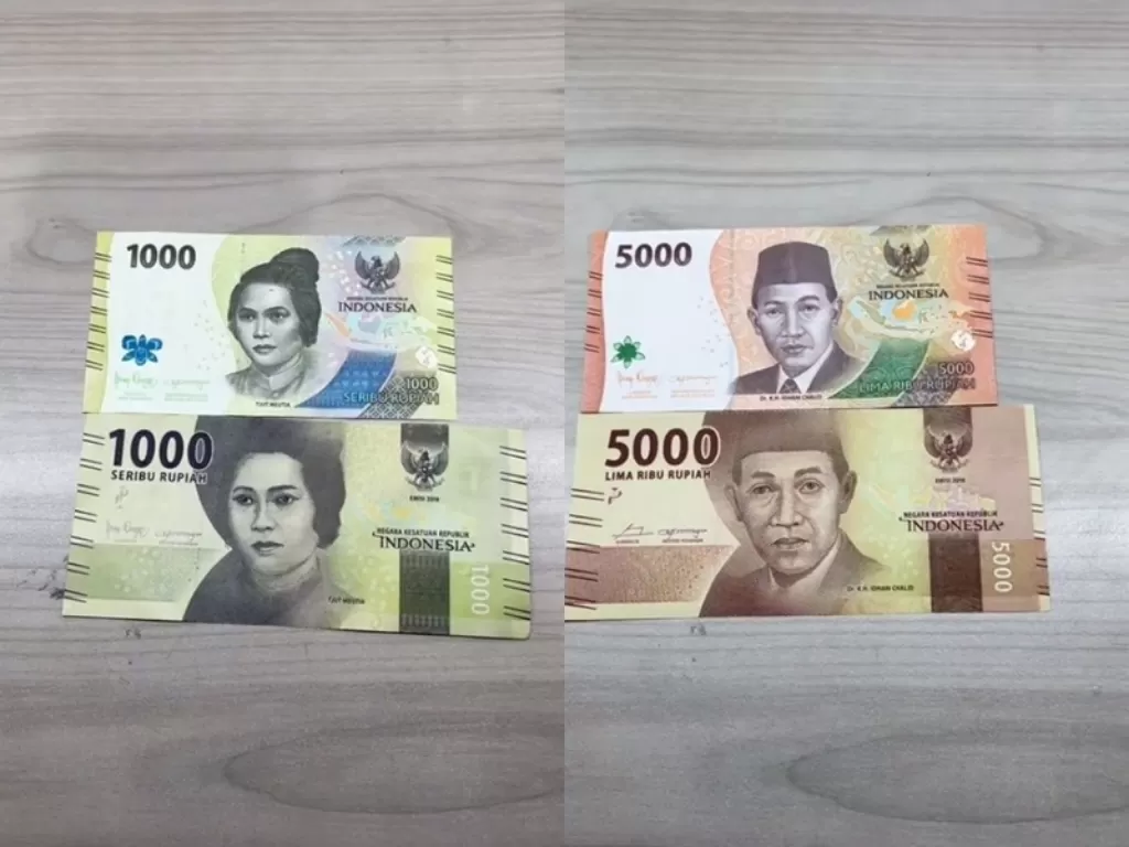 Perbedaan uang Rupiah terbaru dengan yang lama. (TikTok/@moelyadisusanto1)