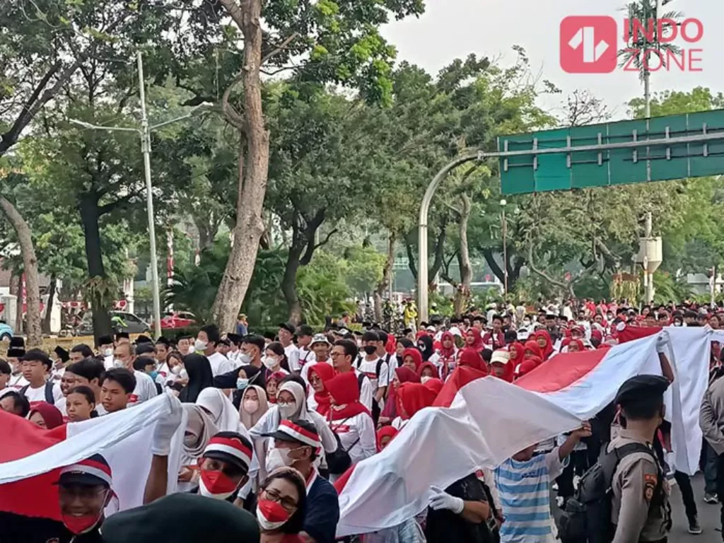 Kirab Merah Putih di Jakarta. (INDOZONE/Harits Tryan Akhmad)