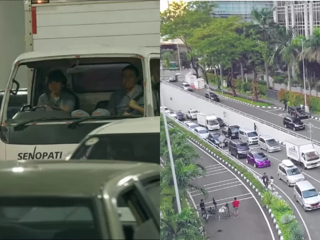 Adegan kemacetan dalam film Mencuri Raden Saleh (YouTube/Visinema Pictures)