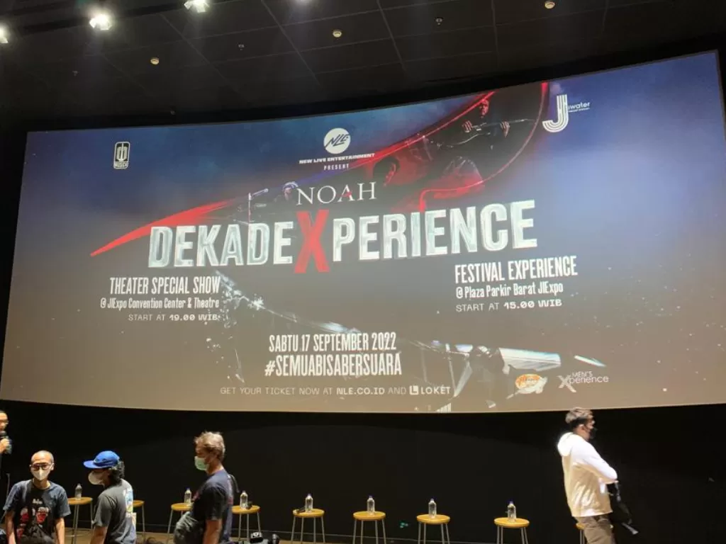 Poster konser NOAH DEKADE XPERIENCE di Konferensi pers konser NOAH DEKADE XPERIENCE di CGV FX Sudirman, Senayan, Jakarta, Selasa (30/8/2022) (INDOZONE)