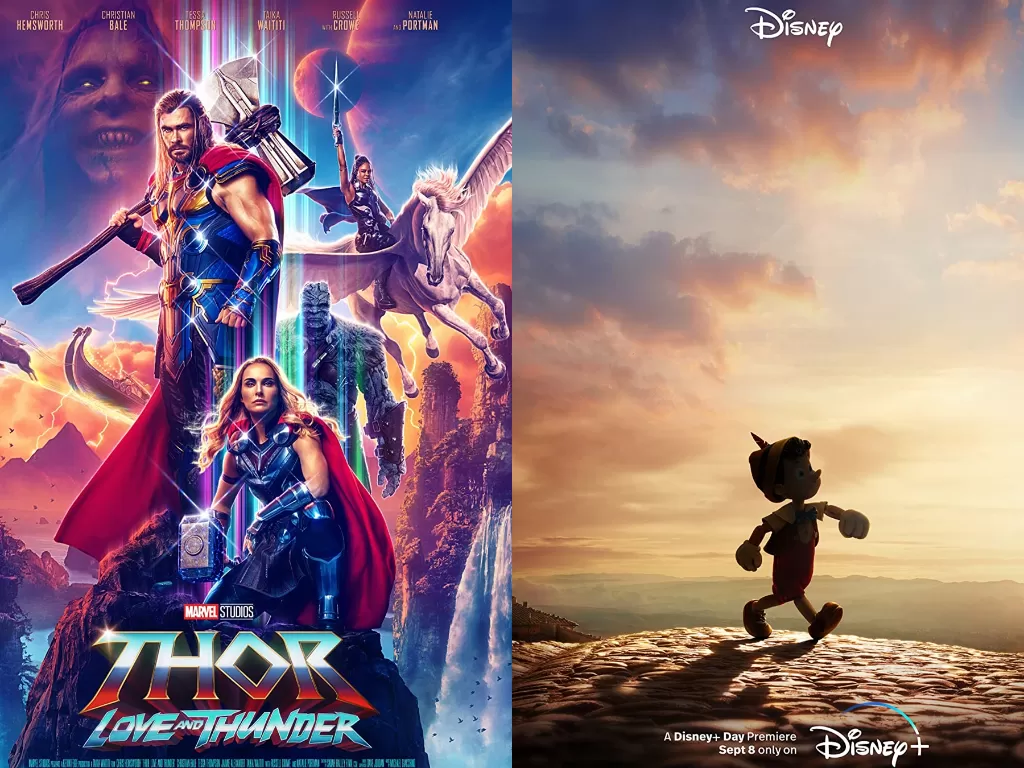 Poster Thor: Love and Thunder dan Pinocchio (Istimewa)