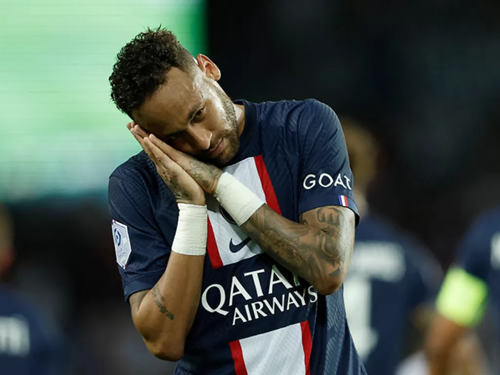 Neymar saat melakukan selebrasi. (REUTERS/Benoit Tessier)
