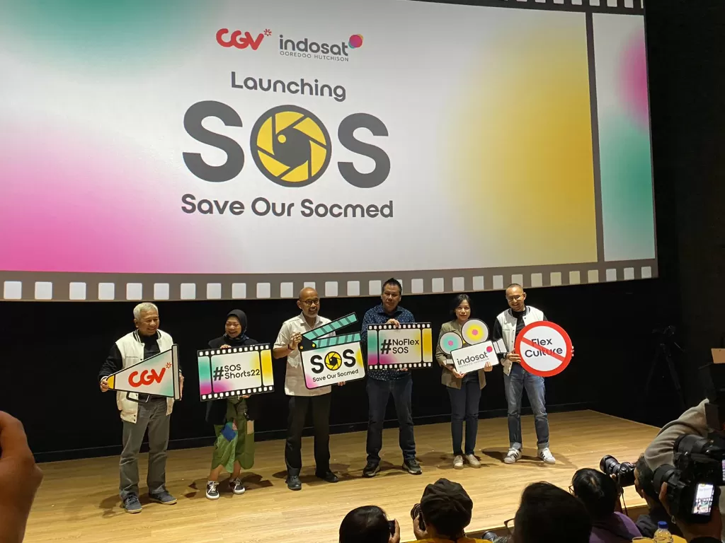 Acara launching Short Movie Competition 'Save Our Socmed' oleh Indosat dan CGV di kawasan Sudirman, Jakarta Pusat (5/9/2022) (INDOZONE/Nandya)