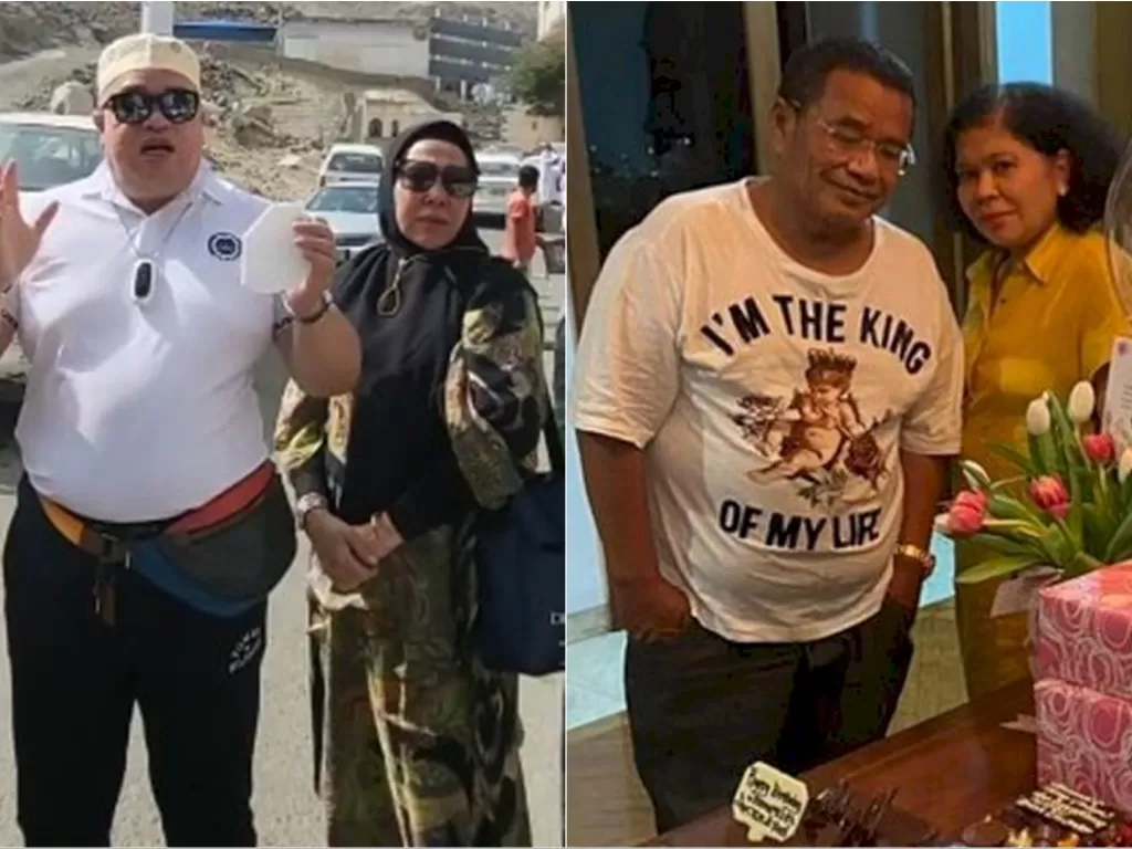 Kiri: Razman Nasution dan istrinya (Instagram/razmannasution) / Kanan: Hotman Paris dan istrinya (Instagram/hotmanparisofficial)