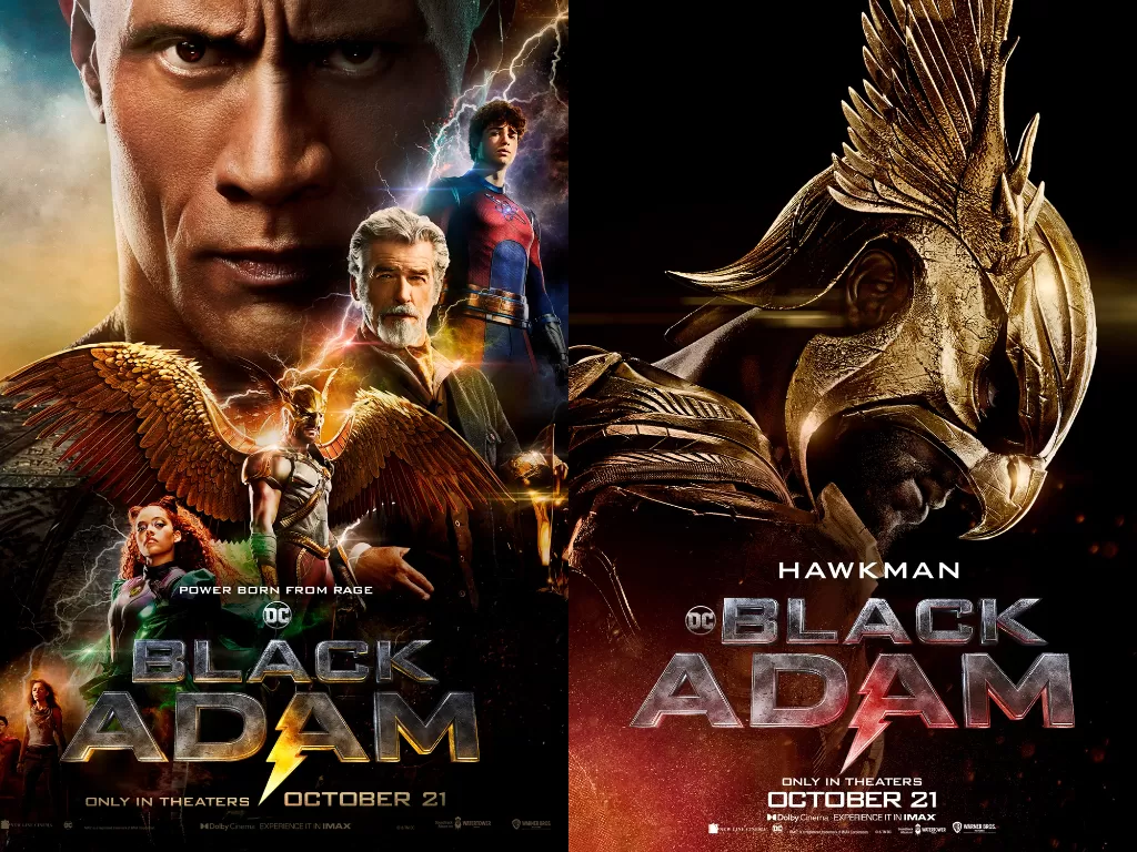 Poster terbaru untuk film Black Adam. (Warner Bros)