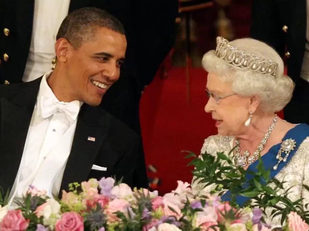 Presiden Barack Obama dan Yang Mulia pada Jamuan Kenegaraan di Istana Buckingham pada tahun 2011(Getty)