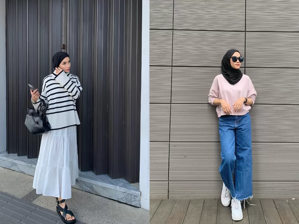 OOTD sweater hijab (Instagram/@fitawww/@putrinuryuliani)