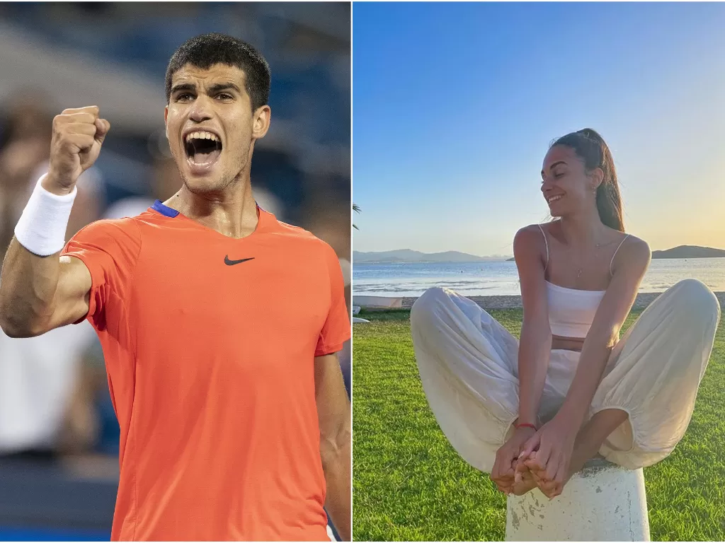 Carlos Alcaraz, petenis 19 tahun yang juarai US Open 2022 (kiri), kekasih Carlos Alcaraz, Maria Gonzalez Gimenez (kanan). (REUTERS/Susan Mullane/Instagram/@mariaaagimenezz)