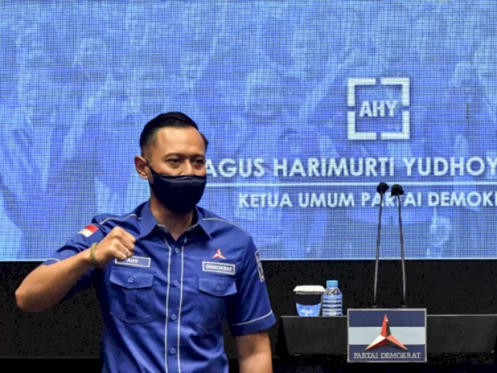 Ketua Umum Partai Demokrat, Agus Harimurti Yudhoyono (AHY). (ANTARA FOTO/Fakhri Hermansyah)