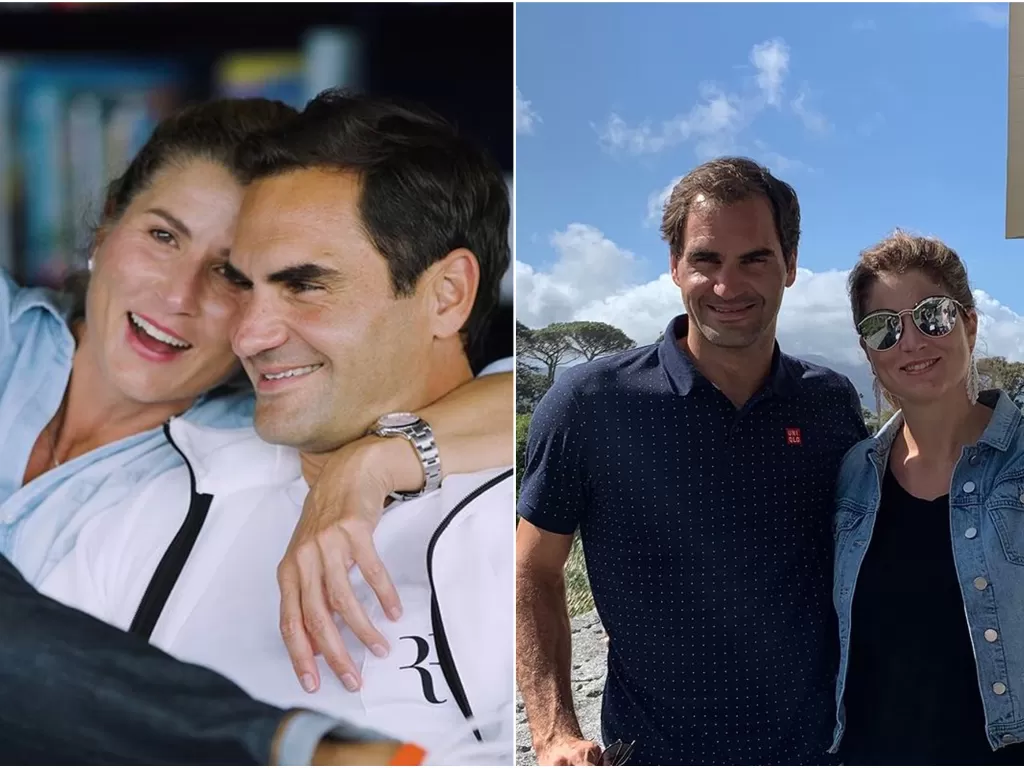 Roger Federer dan istrinya, Mirka. (Instagram/@rogerfederer)
