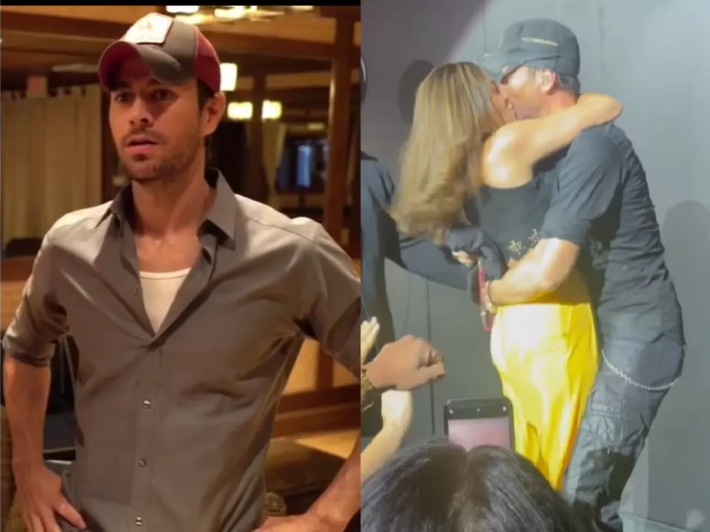 Enrique Iglesias dicium fans wanita dengan bergairah. (Instagram/enriqueiglesias).