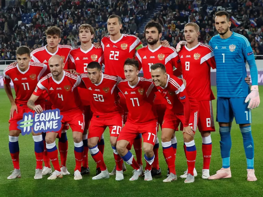 Timnas Russia dilarang tampil di Piala Eropa 2024. (REUTERS)