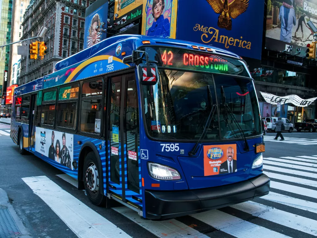 Bus Kota di New York. (REUTERS/David Shepardson)