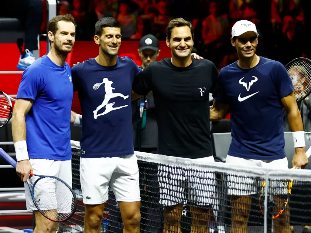 (Dari kiri ke kanan), Andy Murray, Novak Djokovic, Roger Federer, dan Rafael Nadal. (REUTERS/Andrew Boyers)