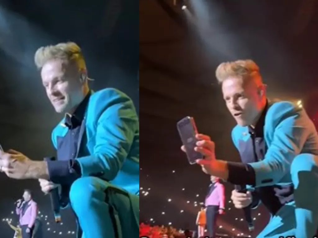 Nicky Byrne gagal selfie pakai hp fans karena memori penuh (TikTok/sisaanastar)