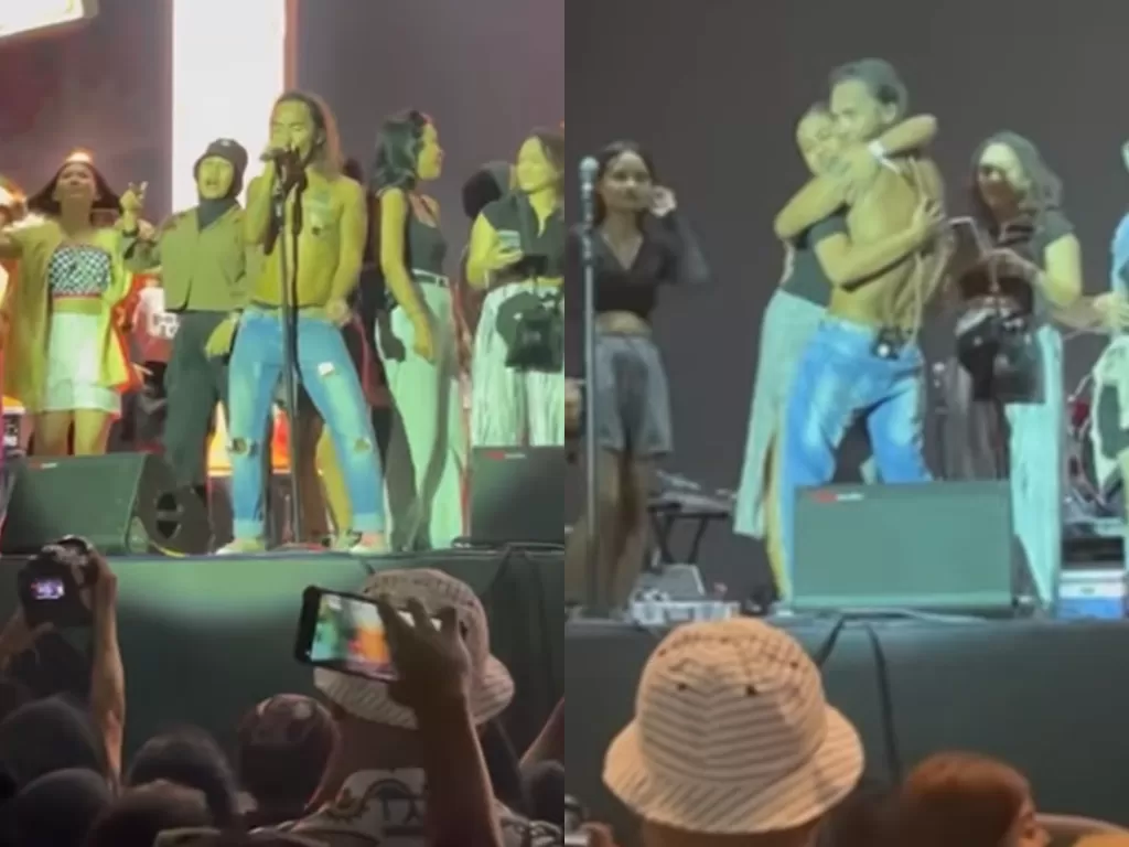 Kaka Slank ajak penonton wanita naik ke atas panggung konser. (Instagram/indomusikgram)
