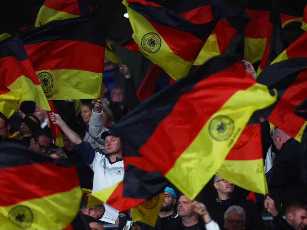 Suporter Timnas Jerman di Stadion Wembley (REUTERS/Hannah Mckay)