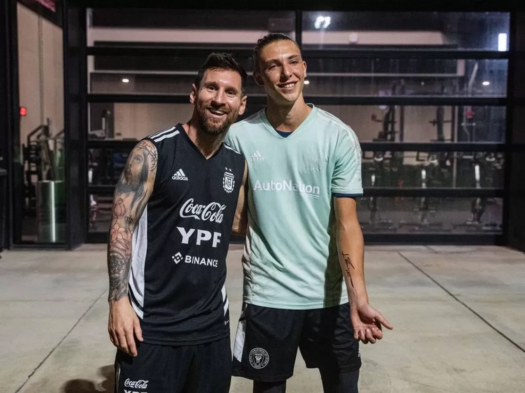 Lionel Messi bersama dengan pemain Inter Miami, Francisco Ranieri (Instagram/@franranieri04)