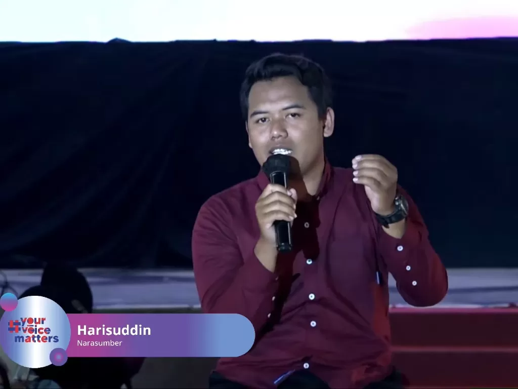 Mantan Presiden UMM, Harisuddin jadi narasumber di Your Voice Matters UMM Malang. (Screenshoot/YouTube/INDOZONE)