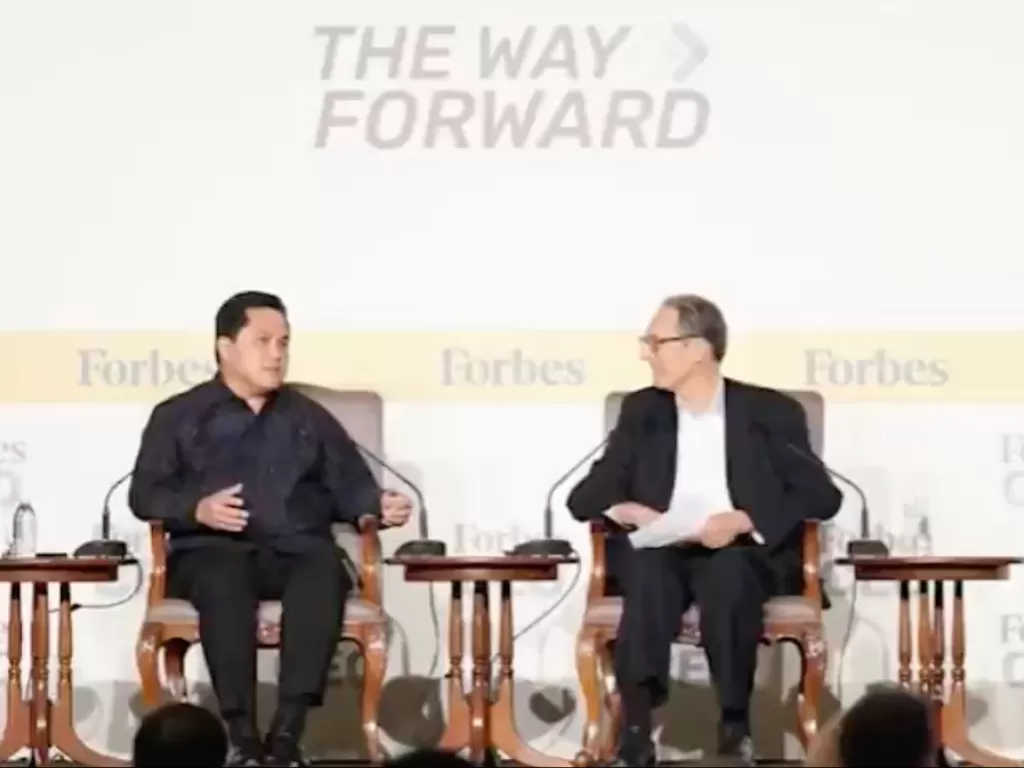 Menteri BUMN Erick Thohir dalam Konferensi Forbes Asia, Senin (26/9/22) (Instagram/erickthohir)