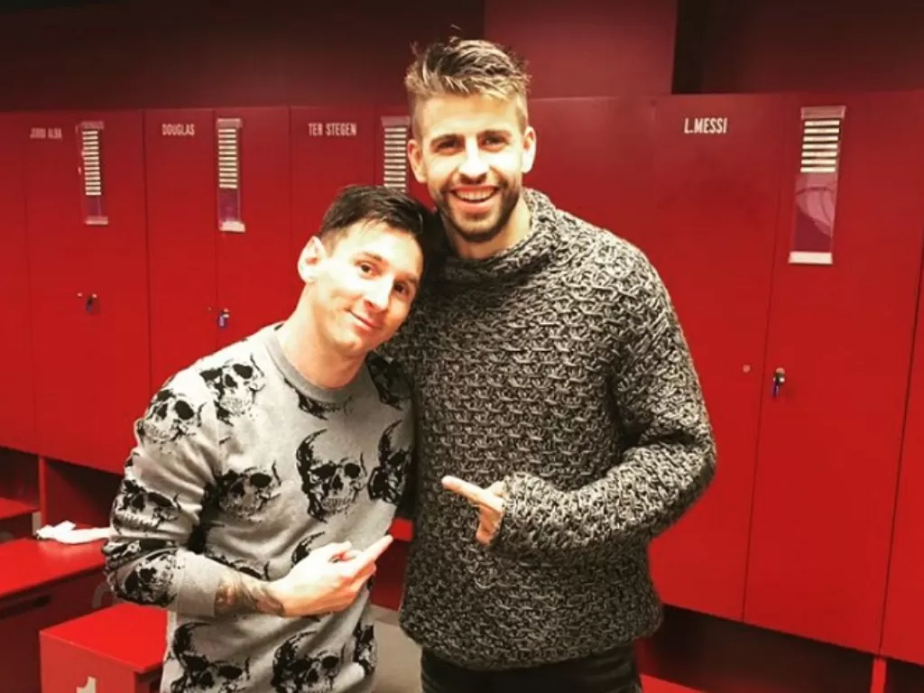 Lionel Messi dan Gerard Pique. (Instagram/@3gerardpique)