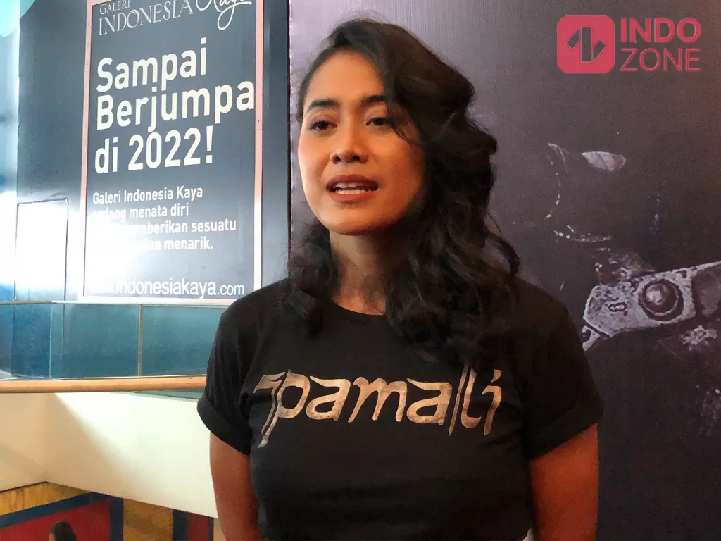 Putri Ayudya saat press screening film Pamali di CGV Grand Indonesia, Jakarta, Jumat (30/9). (INDOZONE/M. Rio Fani)