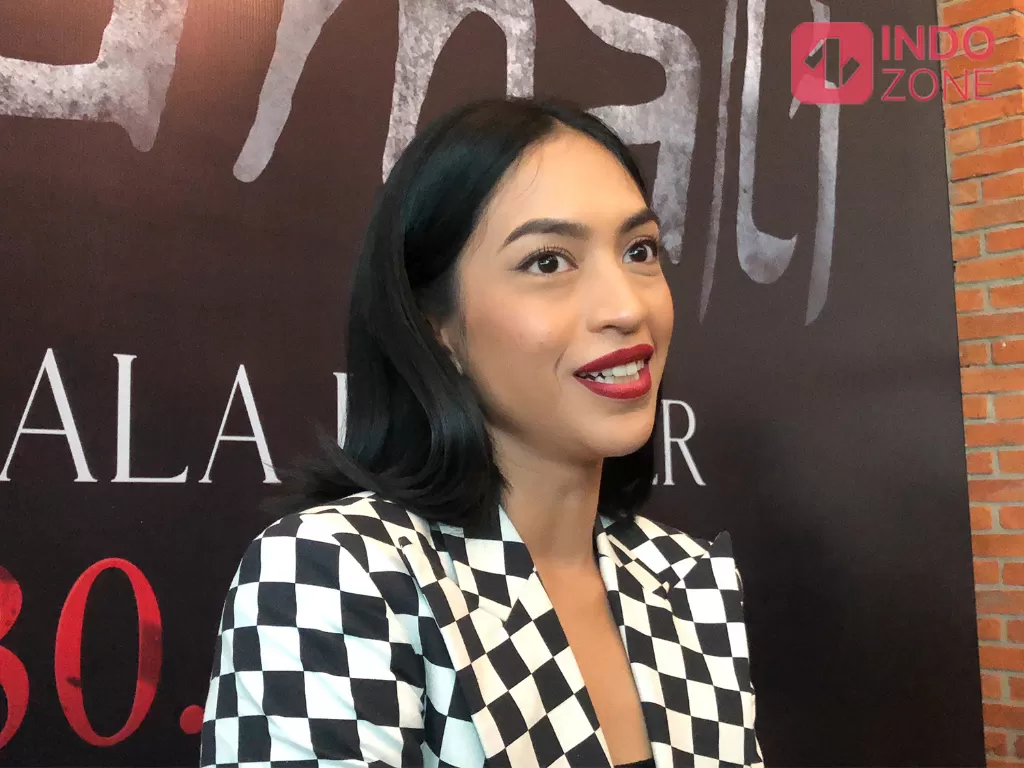 Taskya Namya saat press screening film Pamali di CGV Grand Indonesia, Jakarta. (INDOZONE/M. Rio Fani)