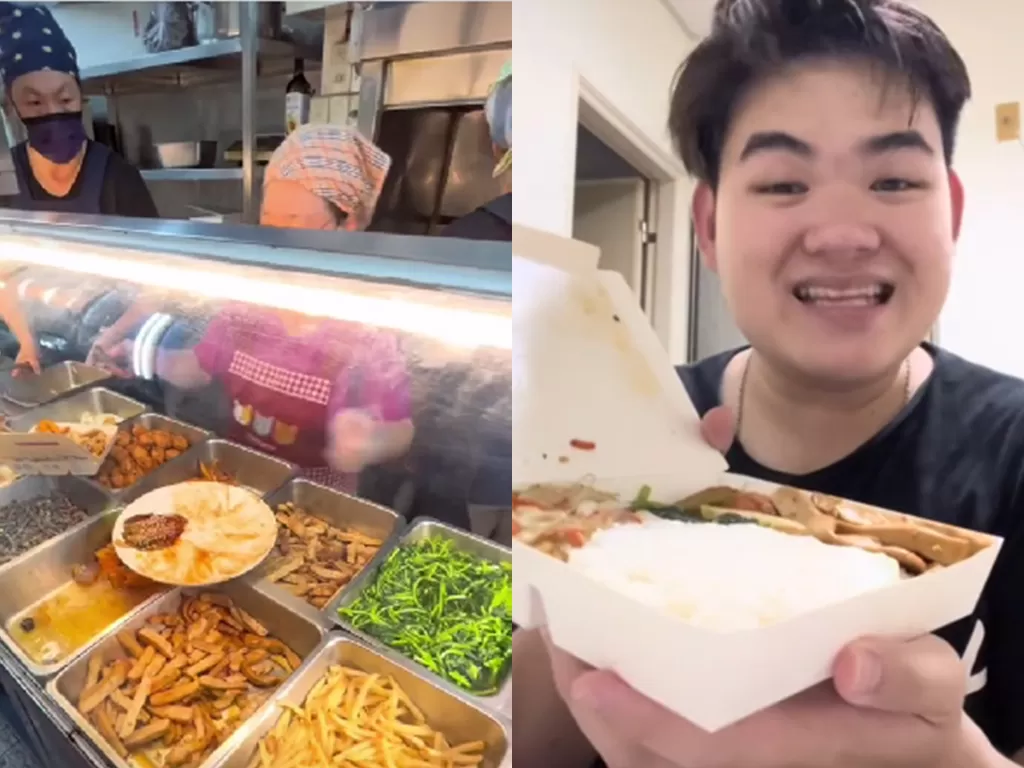 Pria makan warteg di Taiwan (TikTok/fxeedo)