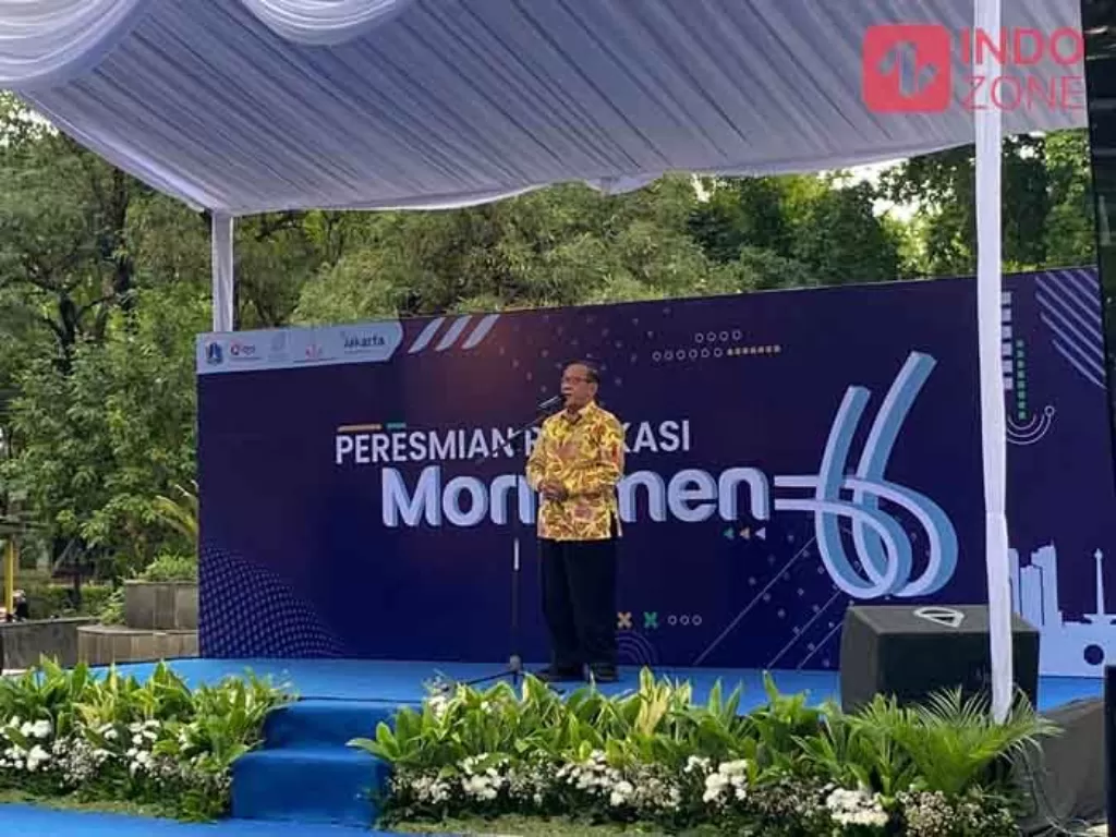 Ketua Dewan Kehormatan Golkar Akbar Tanjung di Peresmian Relokasi Monumen 66 (INDOZONE/Sarah Hutagaol)
