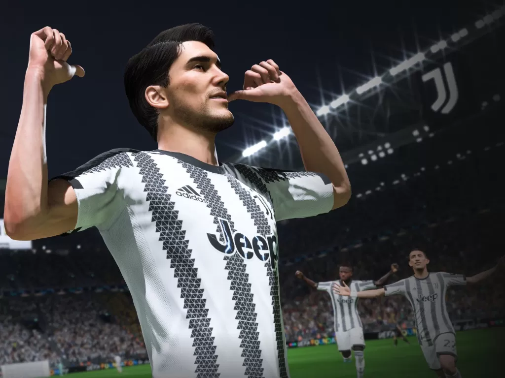 Vlahovic di FIFA 23. (EA Sports)