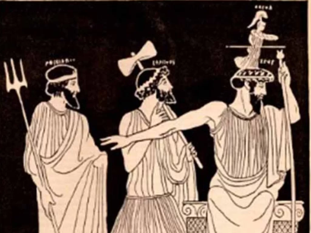 Ilustrasi kelahiran Athena dari kepala Zeus. (Twitter/AncientOrigins)