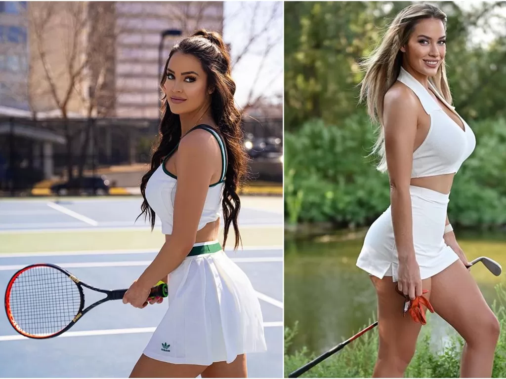 Influencer tenis Rachel Stuhlmann (kiri), influencer golf Paige Spiranac (kanan). (Instagram/@rstuhlmann/@_paige.renee)