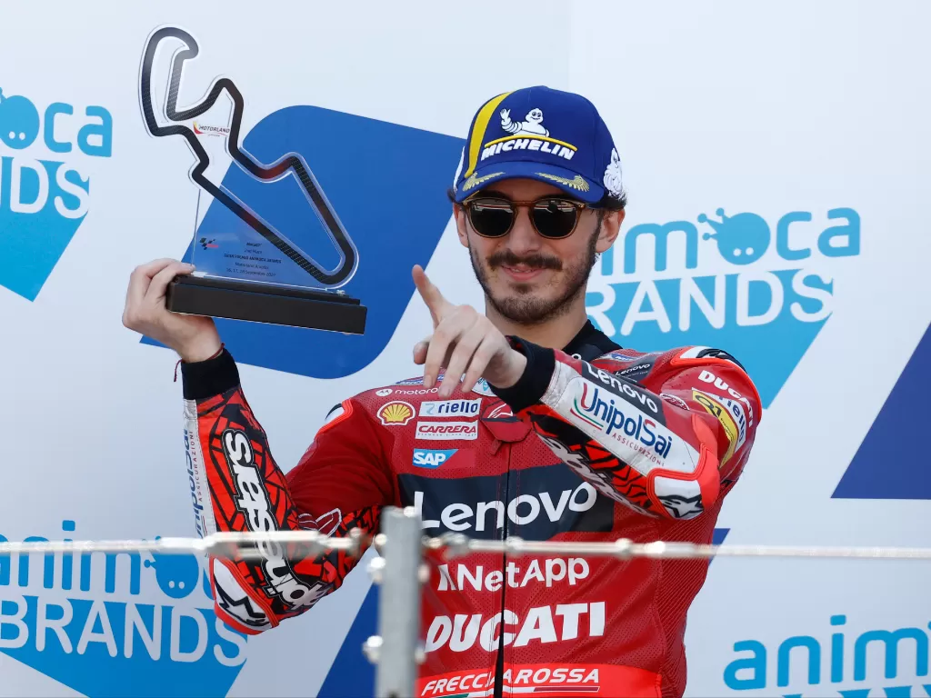 Pebalap Ducati, Francesco Bagnaia. (REUTERS/Juan Medina)
