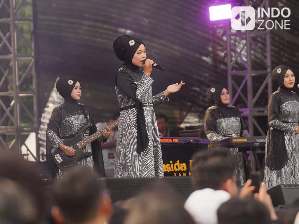 Nasida Ria pada acara Synchronize Fest 2022 di Gambir Expo, Kemayoran, Jakarta Pusat, Minggu (9/10/2022). (INDOZONE/M. Rio Fani)
