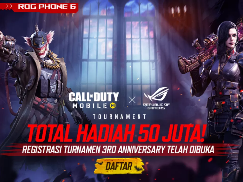 Turnamen 3rd Anniversary Call of Duty: Mobile Indonesia x ROG Phone 6. (Garena)
