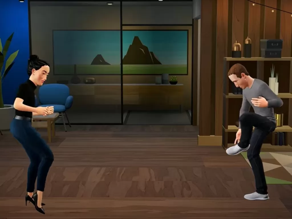 Avatar Mark Zuckerberg di Metaverse Horizon Worlds sudah memiliki kaki dalam video demo. (Dok. Meta)
