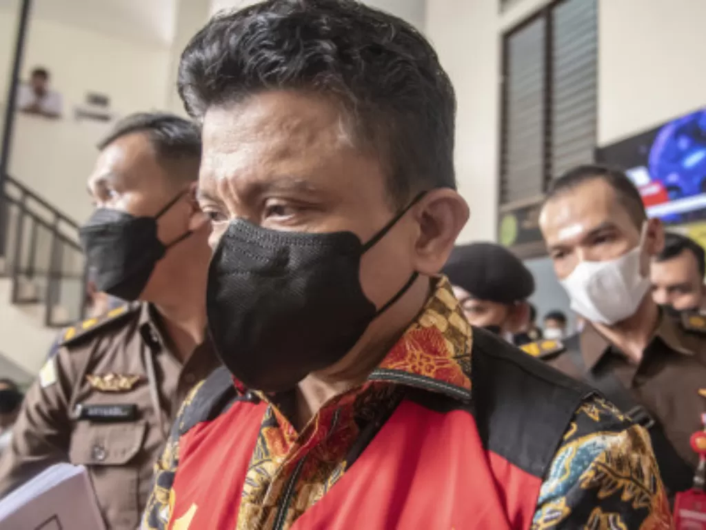 Ferdy Sambo dalam sidang kasus pembunuhan Brigadir J di Pengadilan Negeri Jakarta Selatan, Senin (17/10/2022). (ANTARA FOTO/Muhammad Adimaja)