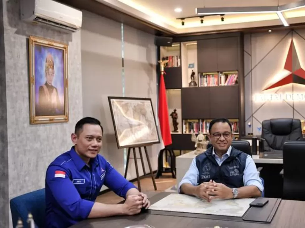 Momen Ketum Partai Demokrat Agus Harimurti Yudhoyono bertemu Anies Baswedan. (Instagram/@aniesbaswedan)