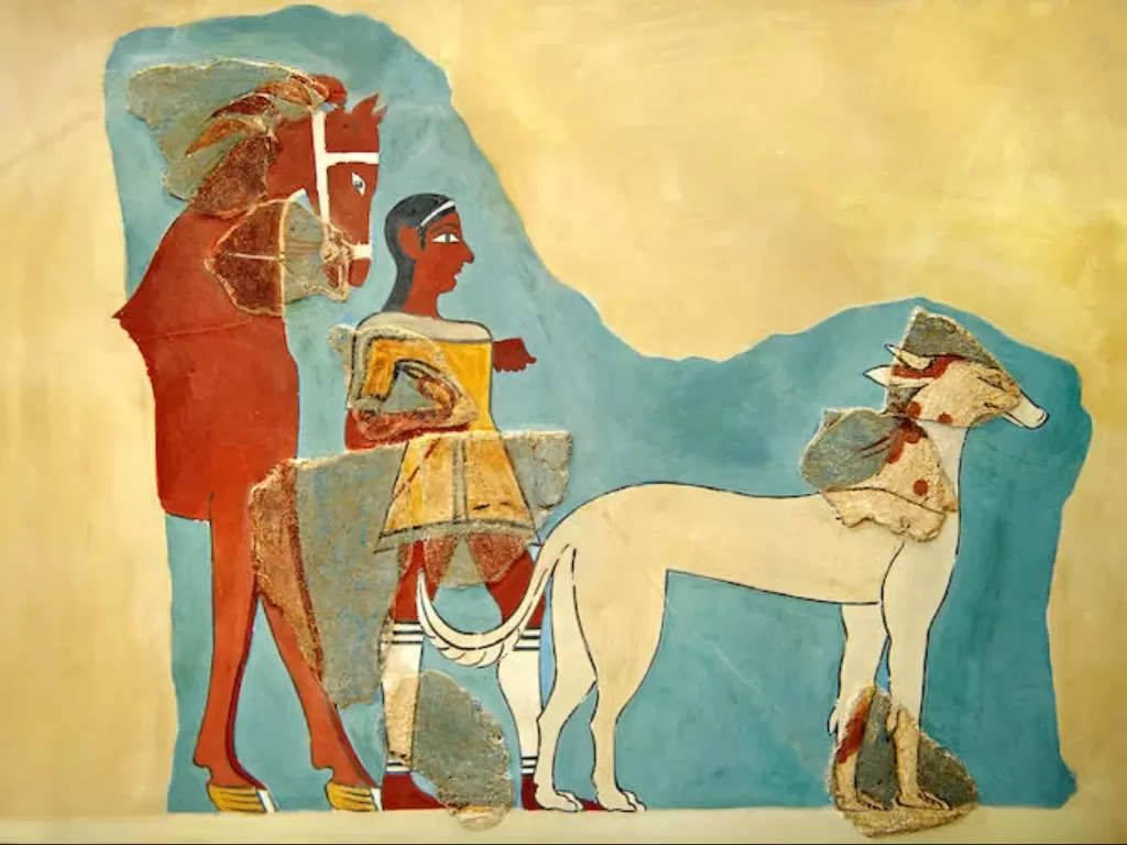 Ilustrasi anjing dalam kehidupan Yunanu (History Hit)