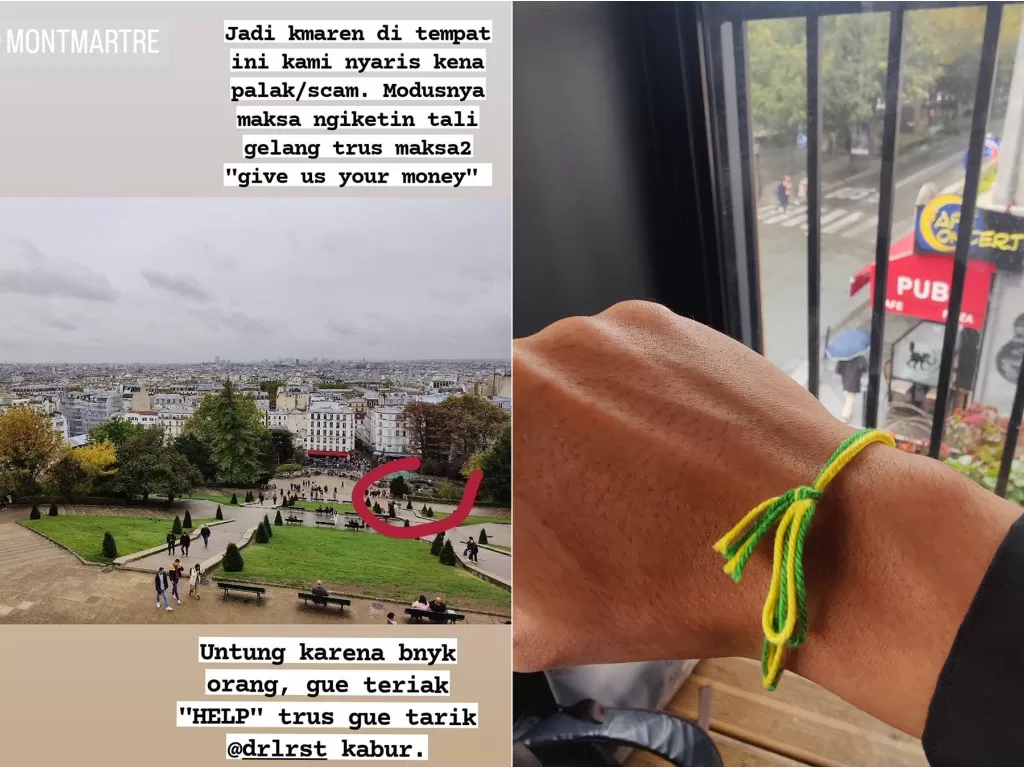 Cerita turis Indonesia dipalak di Paris. (Twitter/@radixhidayat)