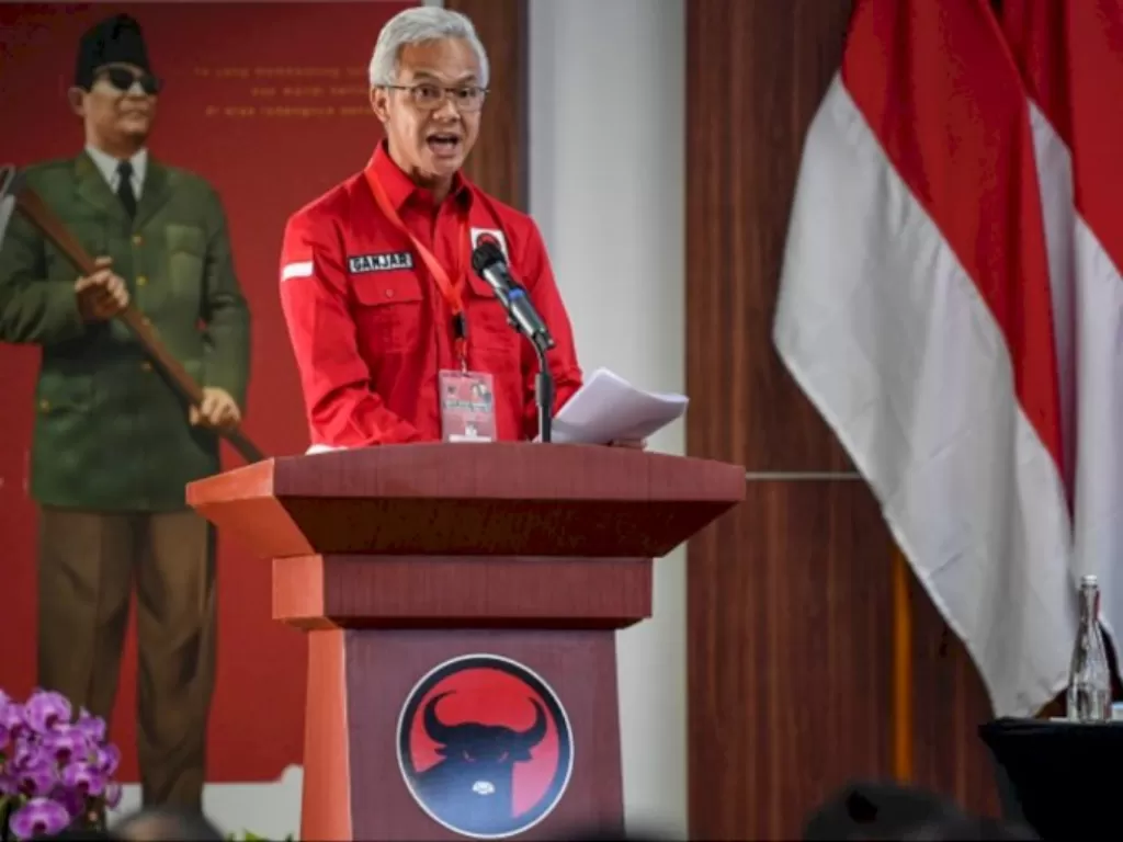 Gubernur Jawa Tengah dan juga kader PDIP Ganjar Pranowo. (ANTARA FOTO/M Risyal Hidayat)