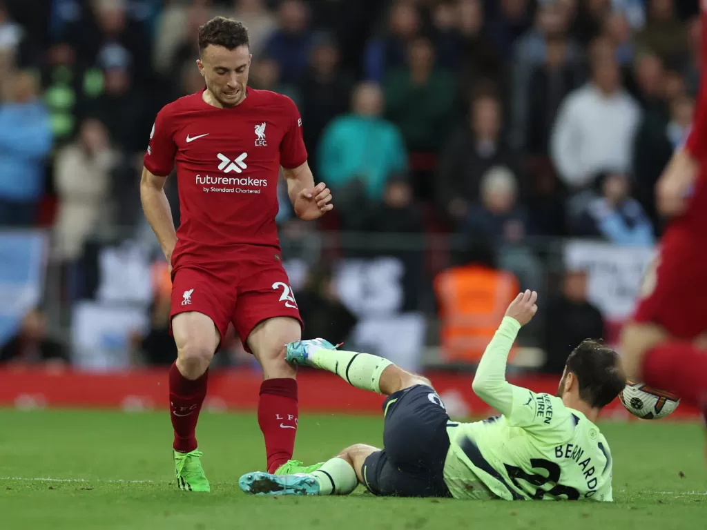Diogo Jota berkostum Liverpool. (REUTERS/Phil Noble)