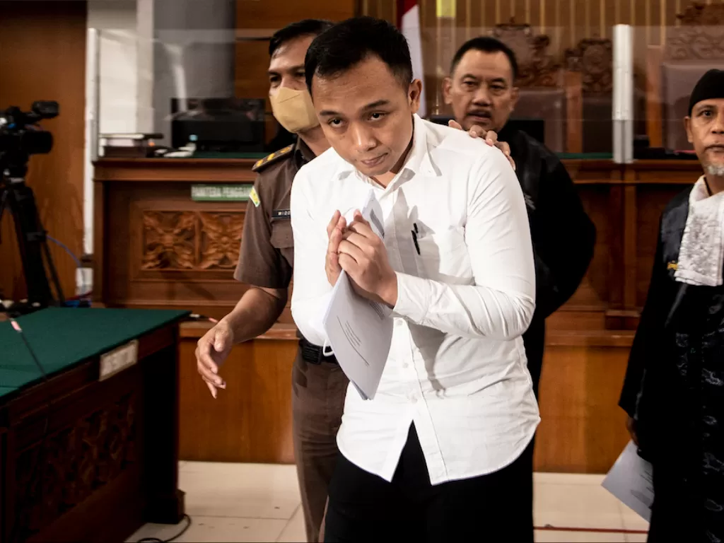 Terdakwa kasus pembunuhan Brigadir J, Ricky Rizal (ANTARA FOTO/Muhammad Adimaja)