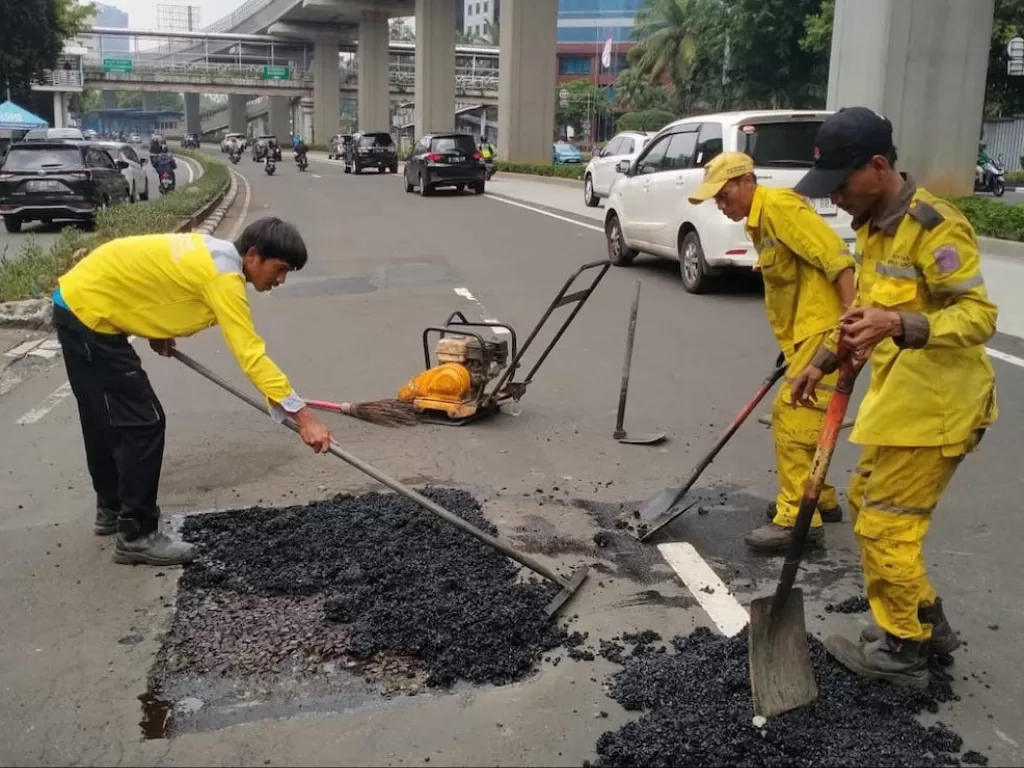 Perbaikan Jalan Rasuna Said, Jakarta (Dok. Pemprov DKI)