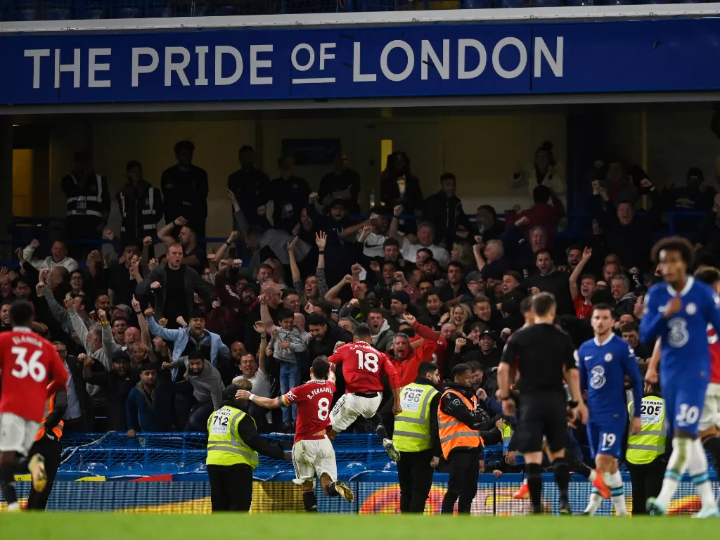 Pertandingan Chelsea vs Manchester United di Liga Premier Inggris pekan ke-13. (REUTERS/Tony Obrien)