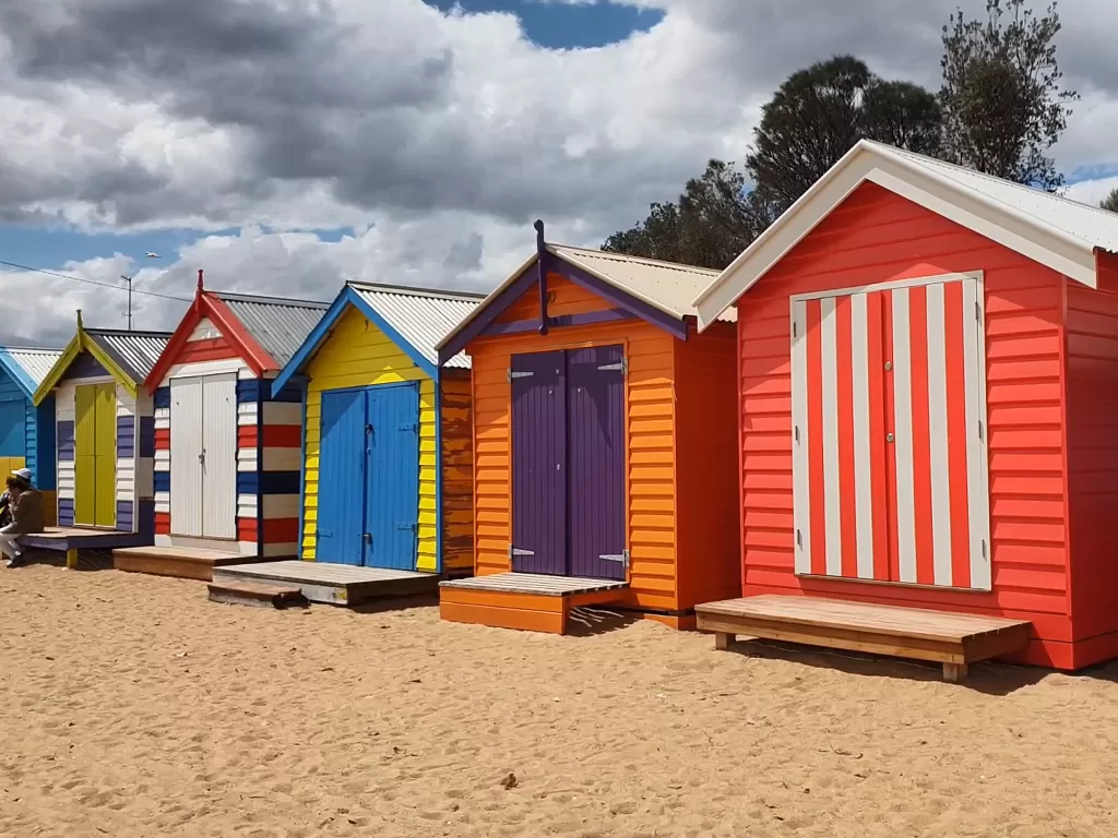 Brighton Bathing Box, rumah kayu warna-warni di Australia. (Z Creators/Arnie Simanjuntak)