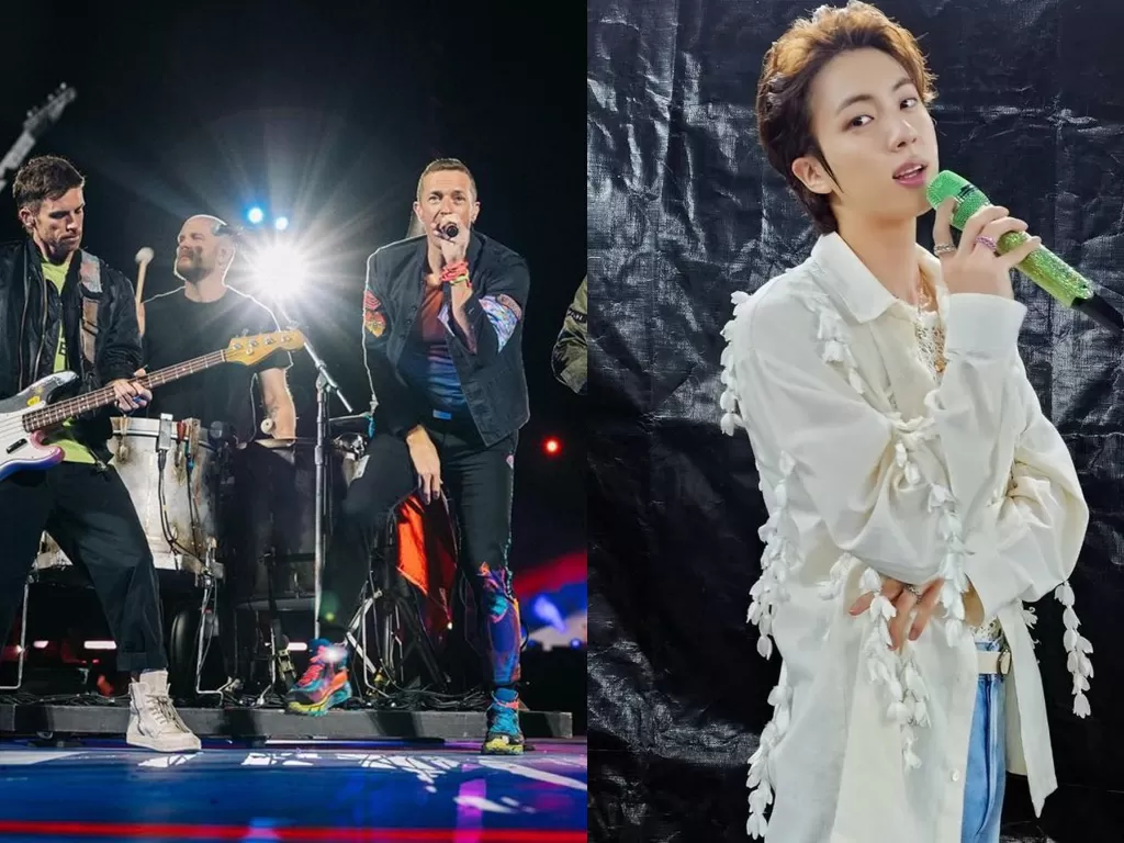 Coldplay dan Jin BTS (Instagram/coldplay/jin)