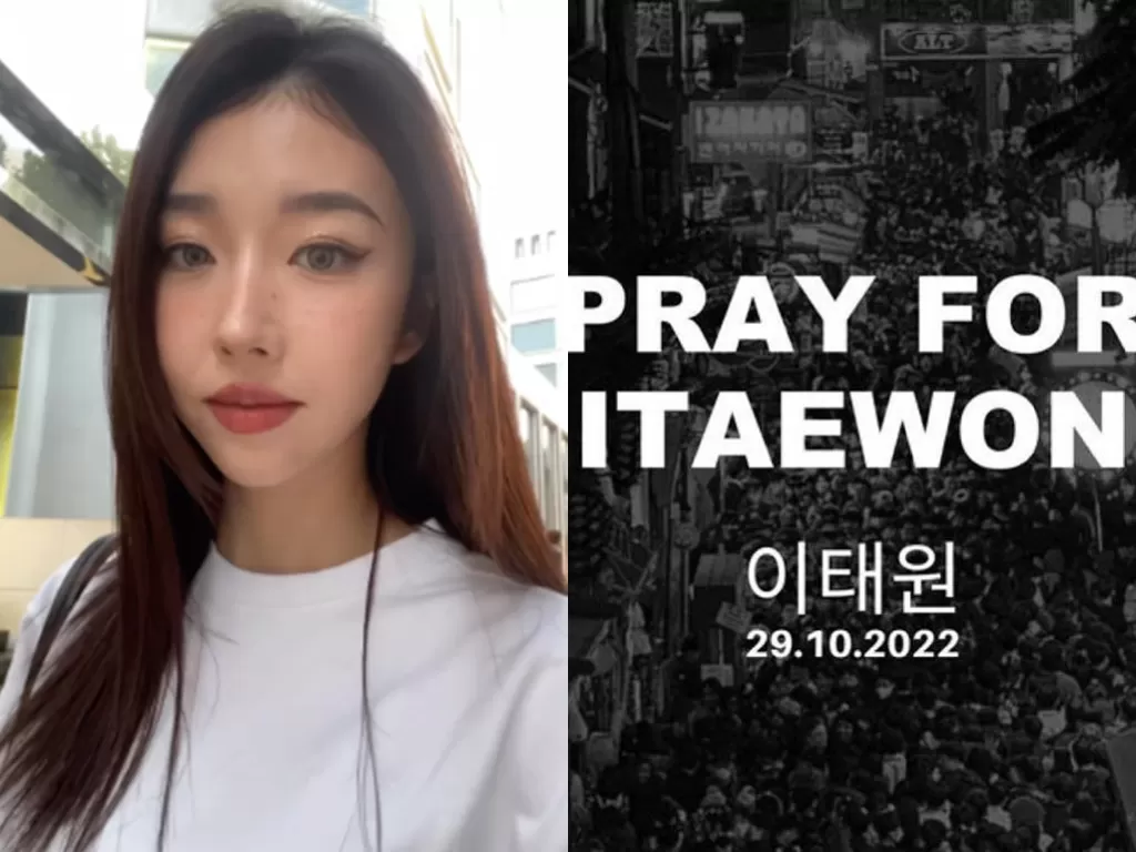 Kiri: Sunny Dahye (Instagram/sunnydahye) Kanan: Tragedi Itaewon (Instagram/sunnydahye)